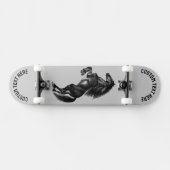 Upright Black Wild Horse Skateboard - Jouw tekst (Horizontaal)