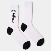 Upright Black Wild Horse Socks Jouw tekst Name Sokken (Rechts)