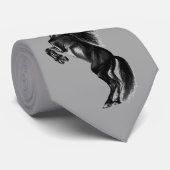 Upright Black Wild Horse Stropdas - Uw kleuren (Opgerold)