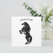 Upright Black Wild Horse - Tekenen - Jouw tekst to (Staand voorkant)