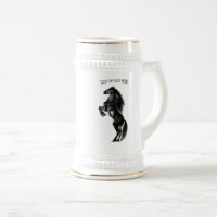 Upright Black Wild Horse - Tekenen - Jouw tekst to