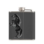 Upright Black Wild Horse - Tekenen - Jouw tekst to Heupfles (Achterkant)