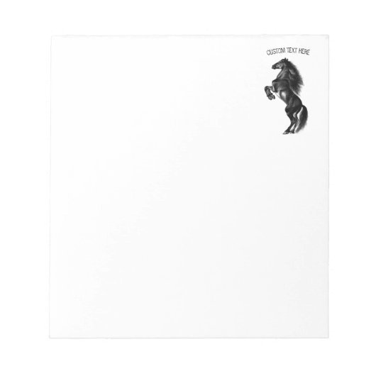 Upright Black Wild Horse - Tekenen - Jouw tekst to Notitieblok (Voorkant)