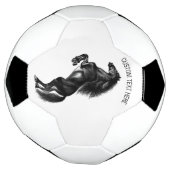 Upright Black Wild Horse - Voeg Jouw tekst toe Voetbal (Gedraaid)