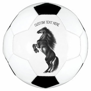 Upright Black Wild Horse - Voeg Jouw tekst toe Voetbal