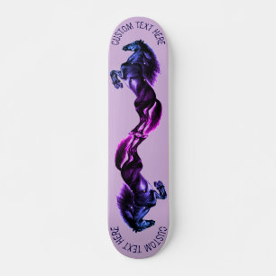 Upright Black Wild Horses Dragende Jouw tekst / na Persoonlijk Skateboard