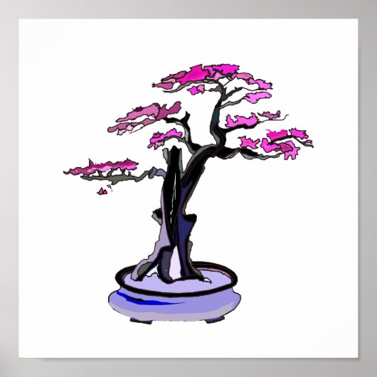 Upright Deadwood Bonsai Paars Poster (Voorkant)
