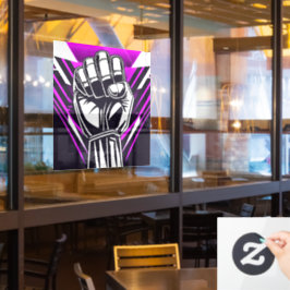 UPRIGHT FIST Vensterklemming met stripfunctie Raamsticker