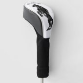 Upright Horse Golf Head Hoesje en aangepaste tekst Golfheadcover (Schuin)