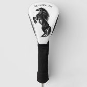 Upright Horse Golf Head Hoesje en aangepaste tekst Golfheadcover (Voorkant)