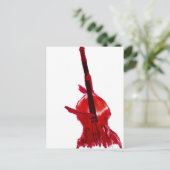 Upright orchestra bass afbeelding rode versie briefkaart (Staand voorkant)