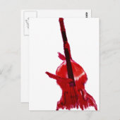 Upright orchestra bass afbeelding rode versie briefkaart (Voorkant / Achterkant)