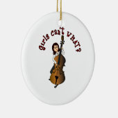 Upright String Double Bass Girl Keramisch Ornament (Rechts)