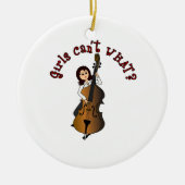 Upright String Double Bass Girl Keramisch Ornament (Voorkant)