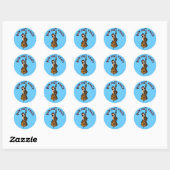 Upright String Double Bass Girl Ronde Sticker (Vel)