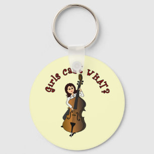 Upright String Double Bass Girl Sleutelhanger