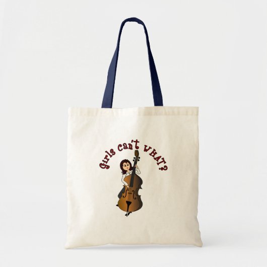 Upright String Double Bass Girl Tote Bag (Voorkant)