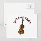 Upright String Double Bass Player Briefkaart (Voorkant / Achterkant)