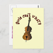 Upright String Double Bass Player Briefkaart (Voorkant / Achterkant)