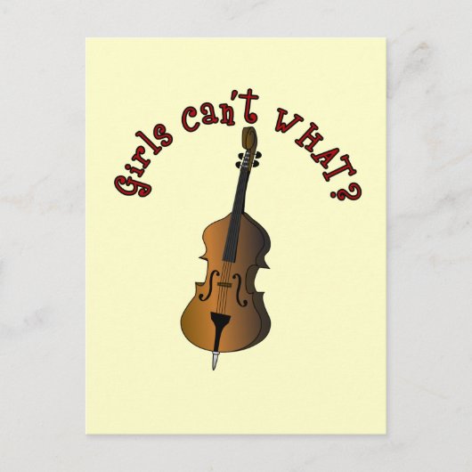 Upright String Double Bass Player Briefkaart (Voorkant)
