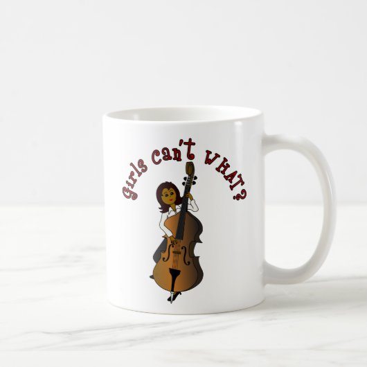 Upright String Double Bass Player Woman Koffiemok (Rechts)