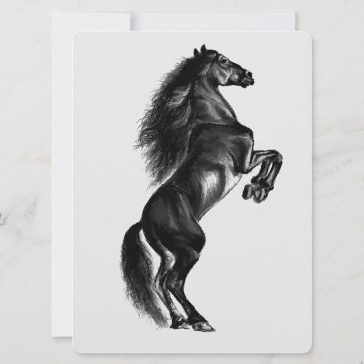 Upright Wild Horse Kaart met aangepaste tekst (Achterkant)