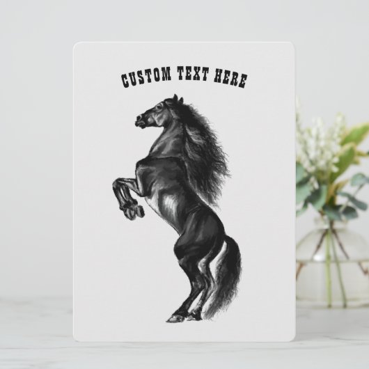 Upright Wild Horse Kaart met aangepaste tekst (Staand voorkant)