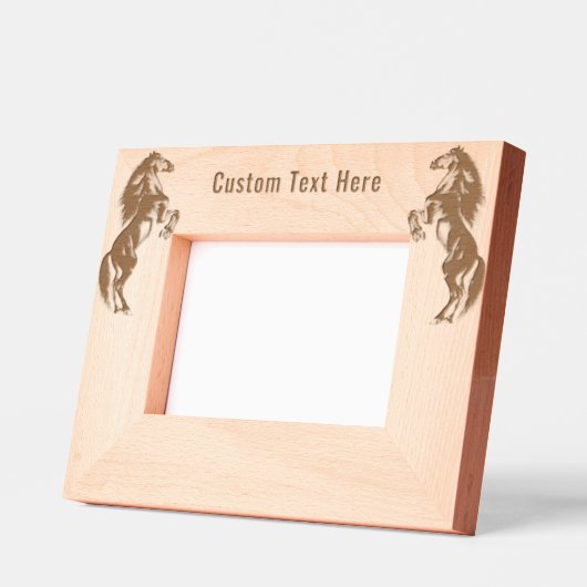 Upright Wild Horses geëtste Lijsten met aangepaste Gegraveerde Lijstjes (Links)