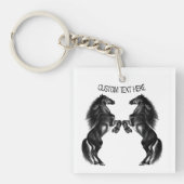 Upright Wild Horses Sleutelhanger Gift met aangepa (Voorkant)