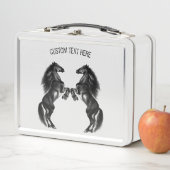 Upright zwarte wilde paarden - Jouw tekst toevoege (In situ)