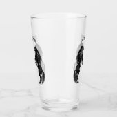 Upright zwarte wilde paarden - Jouw tekst toevoege Glas (Rechts)