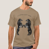 Upright zwarte wilde paarden - Jouw tekst toevoege T-shirt (Voorkant)