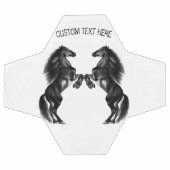 Upright zwarte wilde paarden - voeg Jouw tekst toe Voetbal (Enkel)