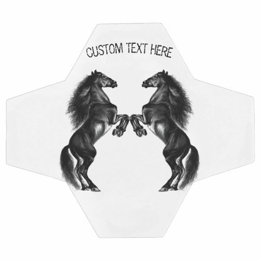 Upright zwarte wilde paarden - voeg Jouw tekst toe Voetbal (Enkel)