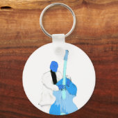 uprightbassplayerBlueWhiteversion Sleutelhanger (Voorkant)