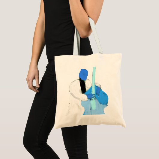 uprightbassplayerBlueWhiteversion Tote Bag (Voorkant (product))