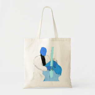 uprightbassplayerBlueWhiteversion Tote Bag