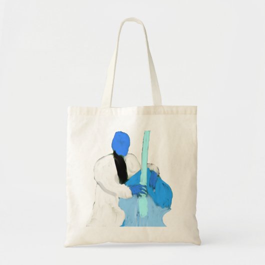 uprightbassplayerBlueWhiteversion Tote Bag (Voorkant)