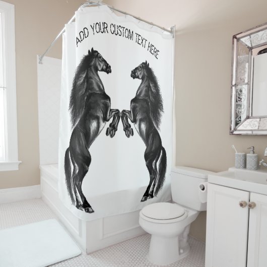 Upriight Wild Horses Shower Curtain - aangepaste t Douchegordijn (In situ)