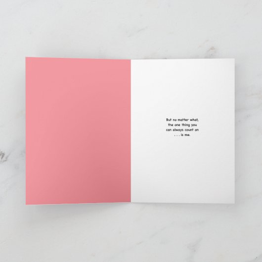 "Ups & Downs" Blauwgroen daar voor u Wenskaart Kaart (Binnen)