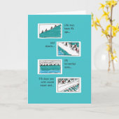 "Ups & Downs" Blauwgroen daar voor u Wenskaart Kaart (Gele Bloem)