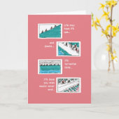 "Ups & Downs" Roze Daar voor u Wenskaart Kaart (Gele Bloem)