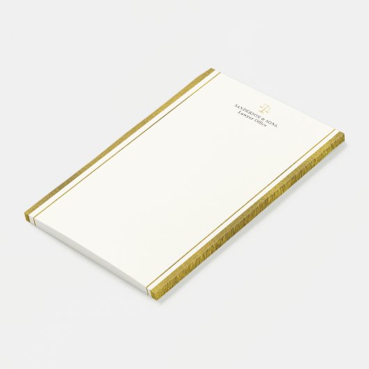 Upscale advocaat faux gouden glitter strepen elega post-it® notes (Schuin)