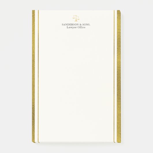 Upscale advocaat faux gouden glitter strepen elega post-it® notes (Voorkant)