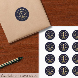 Upscale advocaat Gouden Schalen van Justitie Ronde Sticker