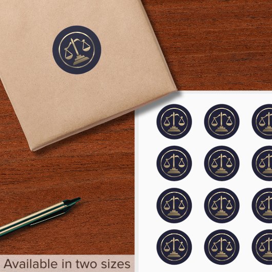 Upscale advocaat Gouden Schalen van Justitie Ronde Sticker