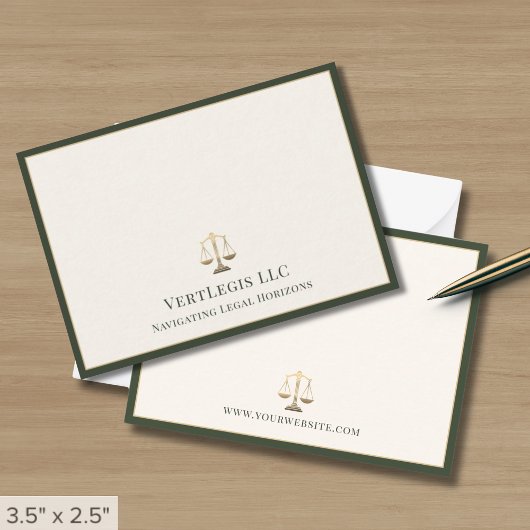 Upscale Attorney Gold Justice Scale Notitiekaartje