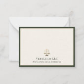Upscale Attorney Gold Justice Scale Notitiekaartje (Voorkant)