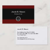 Upscale Attorney Law Kantoor Visitekaartjes (Voorkant / Achterkant)