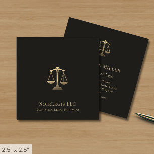 Upscale Black Gold Schalen van Justitie Vierkante Visitekaartje